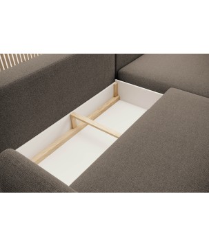 NAROŻNIK BONO Stylowa sofa z funkcją spania, Drewniane nóżki, Eleganckie podłokietniki, Głębokie siedzisko 226x164x88cm, lewa st