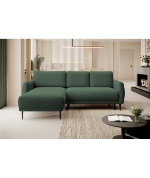 NAROŻNIK BONO Stylowa sofa z funkcją spania, Drewniane nóżki, Eleganckie podłokietniki, Głębokie siedzisko 226x164x88cm, Lewa st