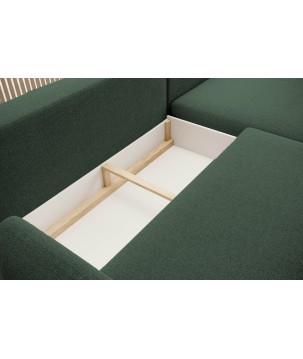 NAROŻNIK BONO Stylowa sofa z funkcją spania, Drewniane nóżki, Eleganckie podłokietniki, Głębokie siedzisko 226x164x88cm, Lewa st