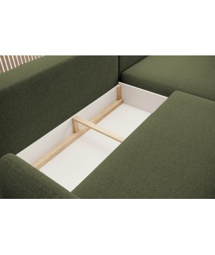 NAROŻNIK BONO Stylowa sofa z funkcją spania, Drewniane nóżki, Eleganckie podłokietniki, Głębokie siedzisko 226x164x88cm, lewa st