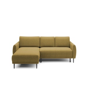 NAROŻNIK BONO Stylowa sofa z funkcją spania, Drewniane nóżki, Eleganckie podłokietniki, Głębokie siedzisko 226x164x88cm, Lewa st