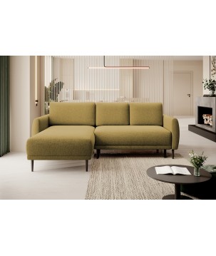 NAROŻNIK BONO Stylowa sofa z funkcją spania, Drewniane nóżki, Eleganckie podłokietniki, Głębokie siedzisko 226x164x88cm, Lewa st