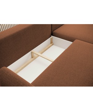 NAROŻNIK BONO Stylowa sofa z funkcją spania, Drewniane nóżki, Eleganckie podłokietniki, Głębokie siedzisko 226x164x88cm, Lewa st