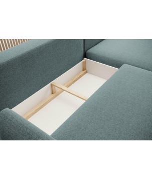 NAROŻNIK BONO Stylowa sofa z funkcją spania, Drewniane nóżki, Eleganckie podłokietniki, Głębokie siedzisko 226x164x88cm, lewa st