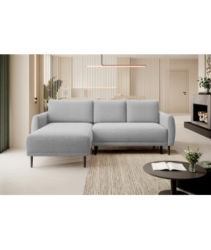 NAROŻNIK BONO Stylowa sofa z funkcją spania, Drewniane nóżki, Eleganckie podłokietniki, Głębokie siedzisko 226x164x88cm, Lewa st