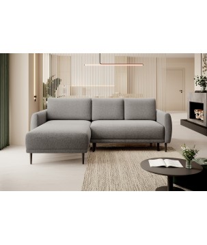 NAROŻNIK BONO Stylowa sofa z funkcją spania, Drewniane nóżki, Eleganckie podłokietniki, Głębokie siedzisko 226x164x88cm, Lewa st