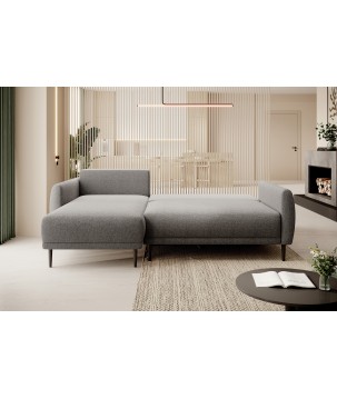 NAROŻNIK BONO Stylowa sofa z funkcją spania, Drewniane nóżki, Eleganckie podłokietniki, Głębokie siedzisko 226x164x88cm, Lewa st
