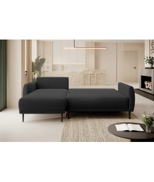 NAROŻNIK BONO Stylowa sofa z funkcją spania, Drewniane nóżki, Eleganckie podłokietniki, Głębokie siedzisko 226x164x88cm, Lewa st