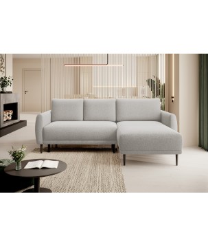 NAROŻNIK BONO Stylowa sofa z funkcją spania, Drewniane nóżki, Eleganckie podłokietniki, Głębokie siedzisko 226x164x88cm, Prawa s