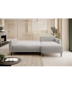 NAROŻNIK BONO Stylowa sofa z funkcją spania, Drewniane nóżki, Eleganckie podłokietniki, Głębokie siedzisko 226x164x88cm, Prawa s