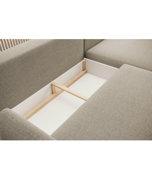 NAROŻNIK BONO Stylowa sofa z funkcją spania, Drewniane nóżki, Eleganckie podłokietniki, Głębokie siedzisko 226x164x88cm, Prawy s