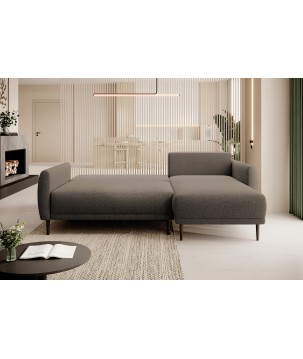 NAROŻNIK BONO Stylowa sofa z funkcją spania, Drewniane nóżki, Eleganckie podłokietniki, Głębokie siedzisko 226x164x88cm, Prawa s