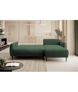 NAROŻNIK BONO Stylowa sofa z funkcją spania, Drewniane nóżki, Eleganckie podłokietniki, Głębokie siedzisko 226x164x88cm, Prawa s