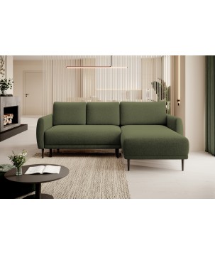 NAROŻNIK BONO Stylowa sofa z funkcją spania, Drewniane nóżki, Eleganckie podłokietniki, Głębokie siedzisko 226x164x88cm, Prawa s