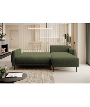 NAROŻNIK BONO Stylowa sofa z funkcją spania, Drewniane nóżki, Eleganckie podłokietniki, Głębokie siedzisko 226x164x88cm, Prawa s