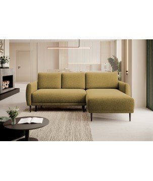 NAROŻNIK BONO Stylowa sofa z funkcją spania, Drewniane nóżki, Eleganckie podłokietniki, Głębokie siedzisko 226x164x88cm, Prawy s