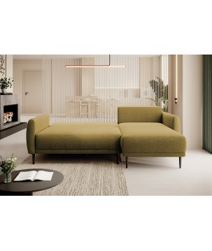 NAROŻNIK BONO Stylowa sofa z funkcją spania, Drewniane nóżki, Eleganckie podłokietniki, Głębokie siedzisko 226x164x88cm, Prawy s