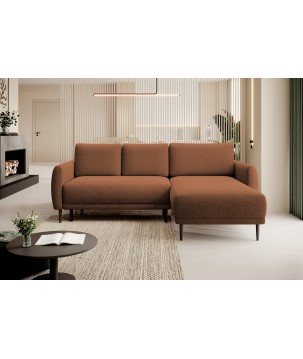 NAROŻNIK BONO Stylowa sofa z funkcją spania, Drewniane nóżki, Eleganckie podłokietniki, Głębokie siedzisko 226x164x88cm, Prawa s