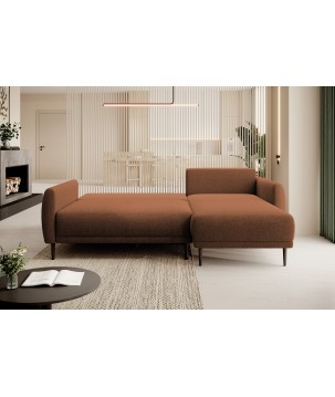 NAROŻNIK BONO Stylowa sofa z funkcją spania, Drewniane nóżki, Eleganckie podłokietniki, Głębokie siedzisko 226x164x88cm, Prawa s
