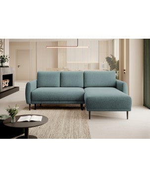 NAROŻNIK BONO Stylowa sofa z funkcją spania, Drewniane nóżki, Eleganckie podłokietniki, Głębokie siedzisko 226x164x88cm, Prawy s