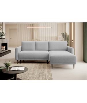 NAROŻNIK BONO Stylowa sofa z funkcją spania, Drewniane nóżki, Eleganckie podłokietniki, Głębokie siedzisko 226x164x88cm, Prawa s