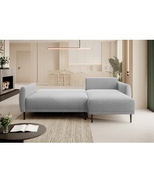 NAROŻNIK BONO Stylowa sofa z funkcją spania, Drewniane nóżki, Eleganckie podłokietniki, Głębokie siedzisko 226x164x88cm, Prawa s