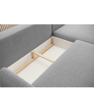 NAROŻNIK BONO Stylowa sofa z funkcją spania, Drewniane nóżki, Eleganckie podłokietniki, Głębokie siedzisko 226x164x88cm, Prawa s