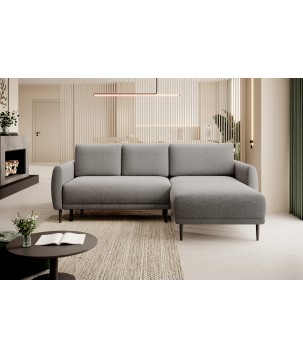 NAROŻNIK BONO Stylowa sofa z funkcją spania, Drewniane nóżki, Eleganckie podłokietniki, Głębokie siedzisko 226x164x88cm, Prawa s