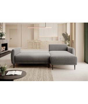 NAROŻNIK BONO Stylowa sofa z funkcją spania, Drewniane nóżki, Eleganckie podłokietniki, Głębokie siedzisko 226x164x88cm, Prawa s