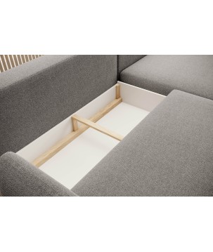 NAROŻNIK BONO Stylowa sofa z funkcją spania, Drewniane nóżki, Eleganckie podłokietniki, Głębokie siedzisko 226x164x88cm, Prawa s