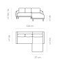 NAROŻNIK BONO Stylowa sofa z funkcją spania, Drewniane nóżki, Eleganckie podłokietniki, Głębokie siedzisko 226x164x88cm, Prawy s