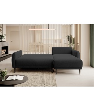 NAROŻNIK BONO Stylowa sofa z funkcją spania, Drewniane nóżki, Eleganckie podłokietniki, Głębokie siedzisko 226x164x88cm, Prawy s