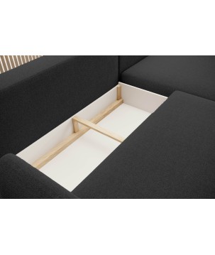 NAROŻNIK BONO Stylowa sofa z funkcją spania, Drewniane nóżki, Eleganckie podłokietniki, Głębokie siedzisko 226x164x88cm, Prawy s