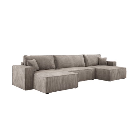 Narożnik POSO XL wolnostojący układ U z funkcją spania w tkaninie Poso 02 DomoHome