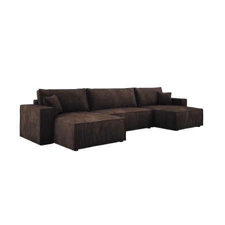 Narożnik POSO XL wolnostojący układ U z funkcją spania w tkaninie Poso 06 DomoHome