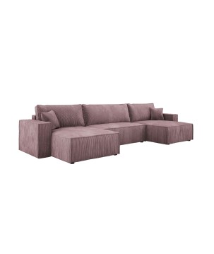 Narożnik POSO XL wolnostojący układ U z funkcją spania w tkaninie Poso 27 DomoHome