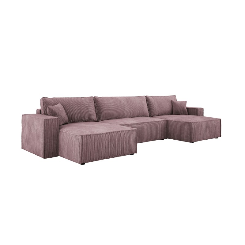 Narożnik POSO XL wolnostojący układ U z funkcją spania w tkaninie Poso 27 DomoHome