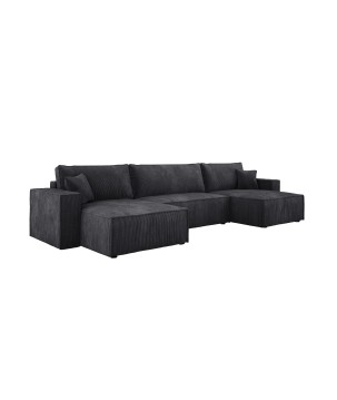 Narożnik POSO XL wolnostojący układ U z funkcją spania w tkaninie Poso 34 DomoHome