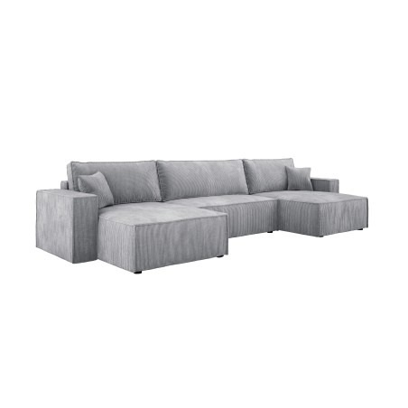 Narożnik POSO XL wolnostojący układ U z funkcją spania w tkaninie Poso 110 DomoHome