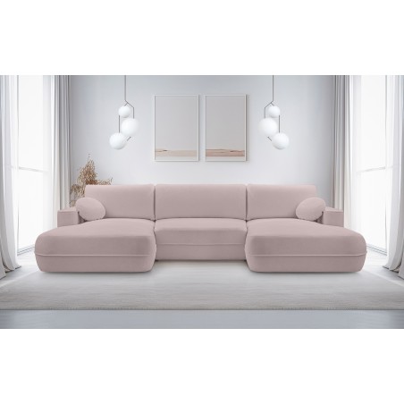 Narożnik FUEGO XL wolnostojący układ U z funkcją spania w tkaninie Bubble 08 DomoHome