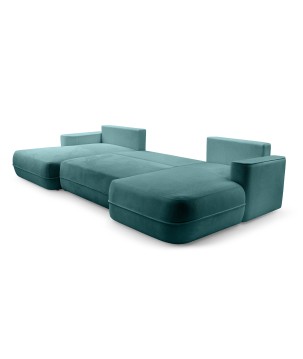 Narożnik FUEGO XL wolnostojący układ U z funkcją spania w tkaninie Bubble 14 DomoHome