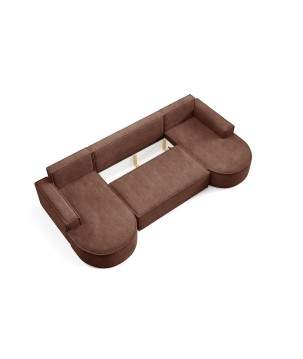Narożnik MOLLY XL wolnostojący układ U z funkcją spania w tkaninie Abriamo 12 DomoHome