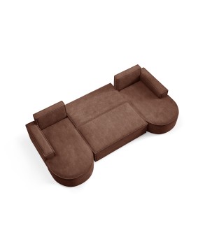 Narożnik MOLLY XL wolnostojący układ U z funkcją spania w tkaninie Abriamo 12 DomoHome