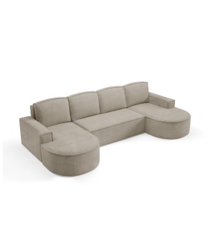 Narożnik MOLLY XL wolnostojący układ U z funkcją spania w tkaninie Curio 11 DomoHome