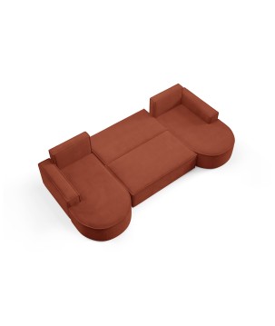 Narożnik MOLLY XL wolnostojący układ U z funkcją spania w tkaninie Curio 55 DomoHome