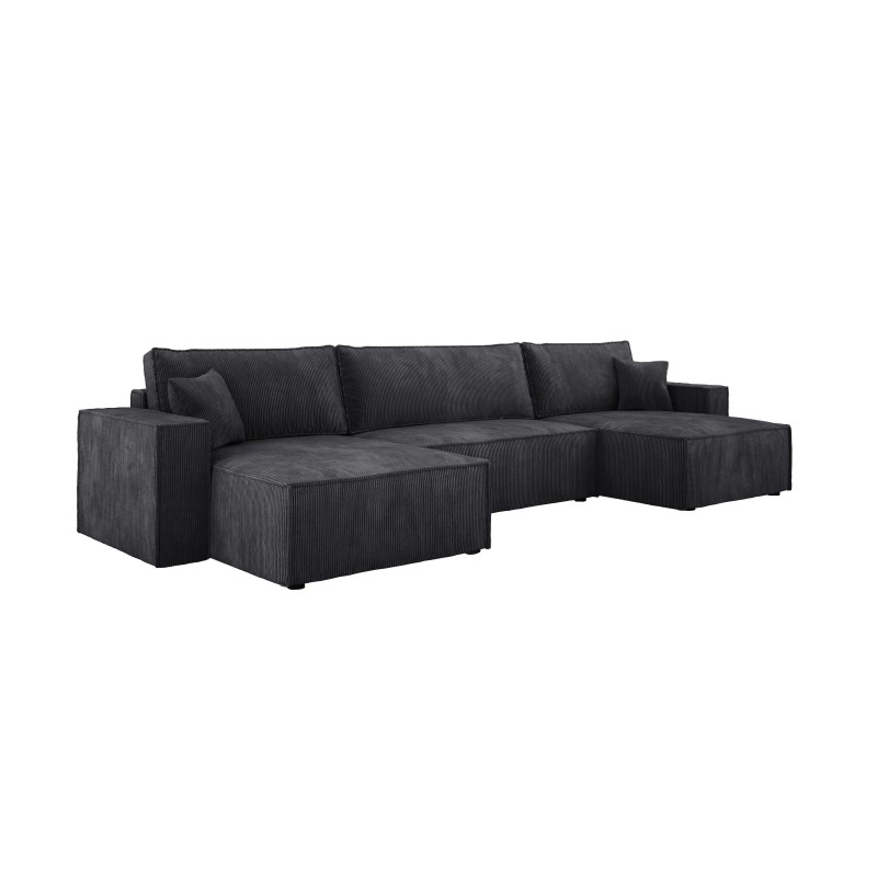 Narożnik POSO XL wolnostojący układ U z funkcją spania w tkaninie Poso 34 DomoHome