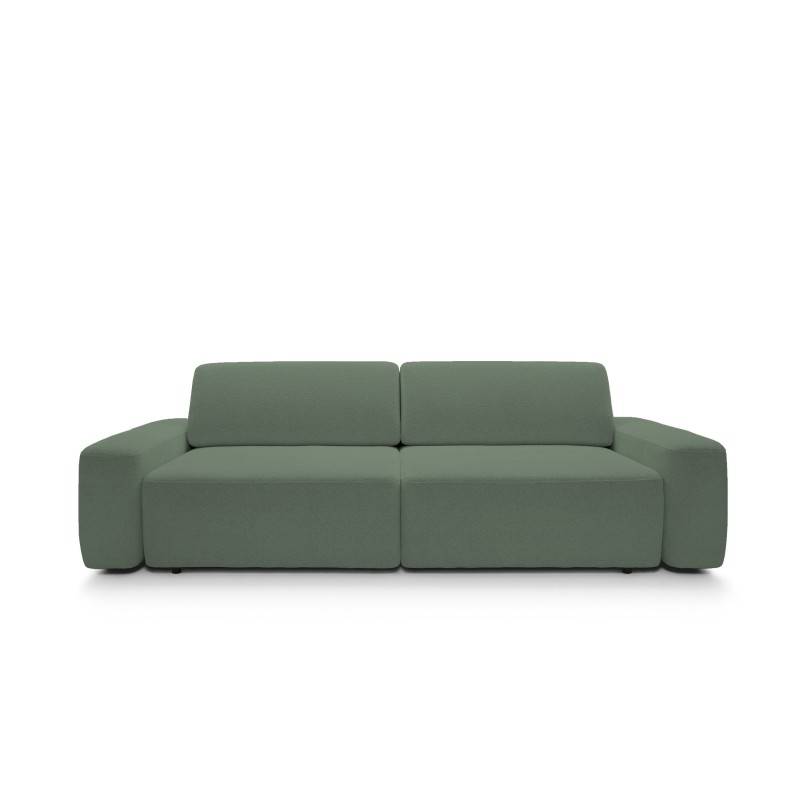 Sofa BOULI z funkcja spania i pojemnikiem ZIELONY RAVEN 77