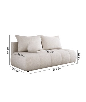 Sofa COCO z funkcja spania i pojemnikiem POPIELATY CLOUD 81