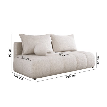 Sofa COCO z funkcja spania i pojemnikiem SZARY CLOUD 84