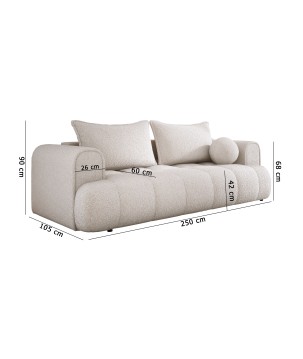Sofa COCO z funkcja spania i pojemnikiem NIEBIESKI CLOUD 74